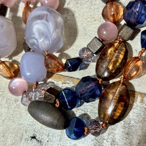 Vintage❤️Coldwater Creek 3-Strand Agate Necklace - Picture 4 of 6